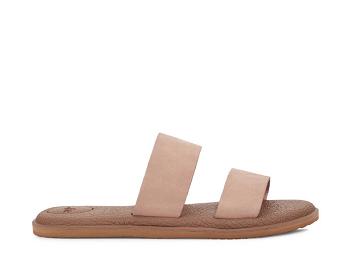 Sanuk Yoga Gora Leather Women's Flip Flops Rose | Canada 7YXF